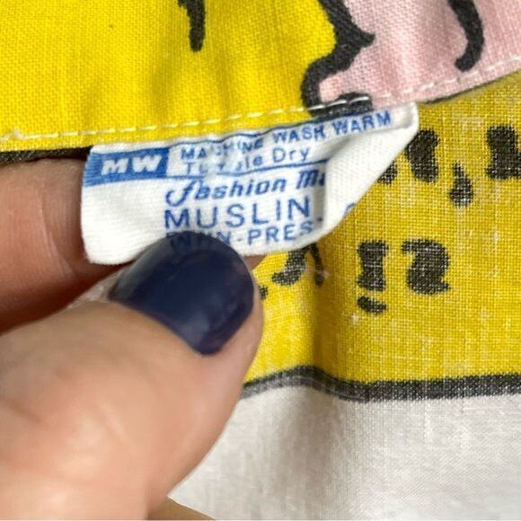 Vintage Peanuts Gang Flat Sheet Made in USA Muslin Fabric - Picture 6 of 8